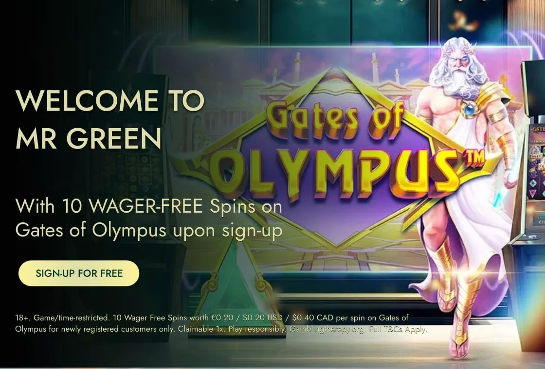 Join Mr Green to get welcome bonus
